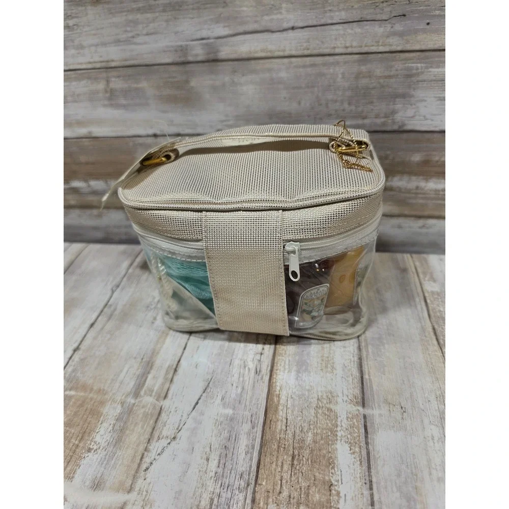 Sarah Michaels Travel Case Gardenia Seashore Bath Body Gift Set Gold‎ Bag READ